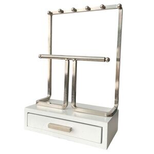 Cynthia Rowley Silver and White Jewelry Organizer with Drawer